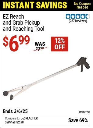 Harbor Freight Coupons, HF Coupons, 20% off - Ez Reach And Grab Pickup And Reaching Tool