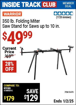 Harbor Freight Coupons, HF Coupons, 20% off - Warrior Universal Folding Miter Saw Stand