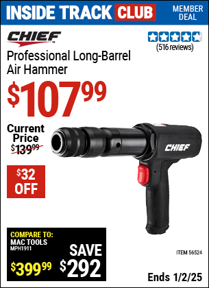 Harbor Freight Coupons, HF Coupons, 20% off - Professional Long Barrel Air Hammer