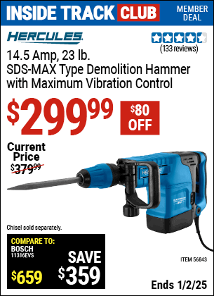 Harbor Freight Coupons, HF Coupons, 20% off - 14.5 Amp 23 lb. SDS Max-Type Demolition Hammer with Maximum Vibration Control