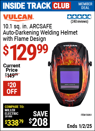 Harbor Freight Coupons, HF Coupons, 20% off - ARCSAFE Auto Darkening Welding Helmet with Flame Design