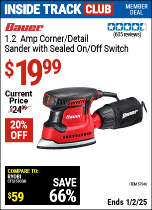 Harbor Freight Coupons, HF Coupons, 20% off - 1.2 Amp Detail Corner Sander