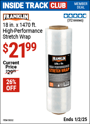 Harbor Freight Coupons, HF Coupons, 20% off - 18 in. x 1470 ft. High Performance Stretch Wrap