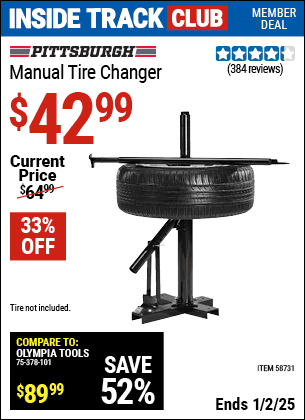 Harbor Freight Coupons, HF Coupons, 20% off - PITTSBURGH Manual Tire Changer 