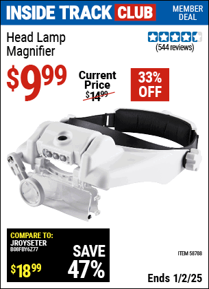 Harbor Freight Coupons, HF Coupons, 20% off - Head Lamp Magnifier 