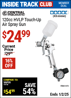 Harbor Freight Coupons, HF Coupons, 20% off - 120 Cc High Volume Low Pressure Touch Up Spray Gun