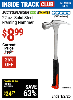 Harbor Freight Coupons, HF Coupons, 20% off - Steel Professional Hammers