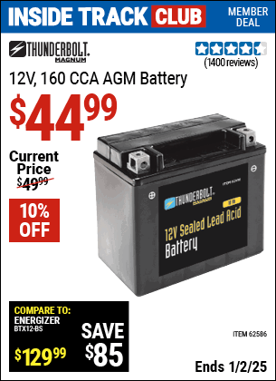 Harbor Freight Coupons, HF Coupons, 20% off - 12v 10 Ah Sealed Lead Acid Battery