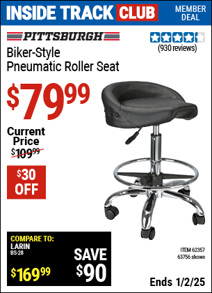 Harbor Freight Coupons, HF Coupons, 20% off - Biker-style Pneumatic Roller Seat