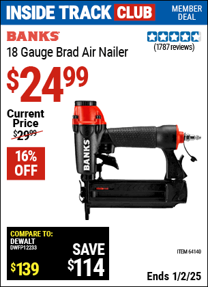 Harbor Freight Coupons, HF Coupons, 20% off - 18 Gauge Brad Air Nailer