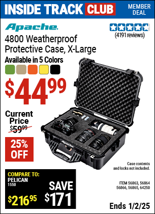 Harbor Freight Coupons, HF Coupons, 20% off - Apache 4800 Weatherproof Case