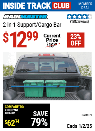 Harbor Freight Coupons, HF Coupons, 20% off - 2-in-1 Support/cargo Bar