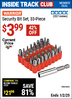 Harbor Freight Coupons, HF Coupons, 20% off - 33 Piece Security Bit Set