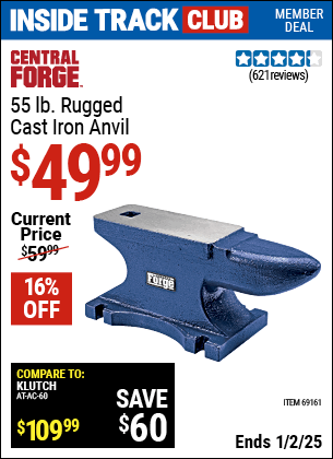 Harbor Freight Coupons, HF Coupons, 20% off - 55 Lb. Rugged Cast Iron Anvil