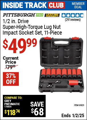 Harbor Freight Coupons, HF Coupons, 20% off - 11 Piece 1/2 Drive Super High Torque Lug Nut Impact Socket Set Pittsburgh Pro