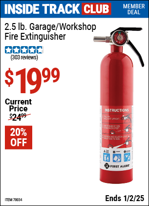 Harbor Freight Coupons, HF Coupons, 20% off - 2.5 Lb. Garage/workshop Fire Extinguisher