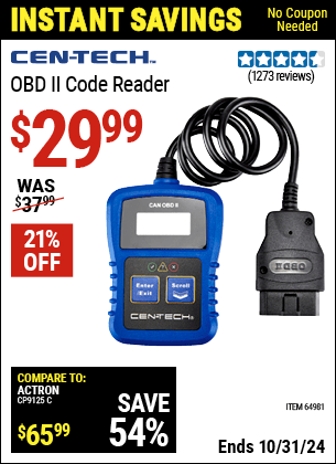 Harbor Freight Coupons, HF Coupons, 20% off - Obd Ii Code Reader