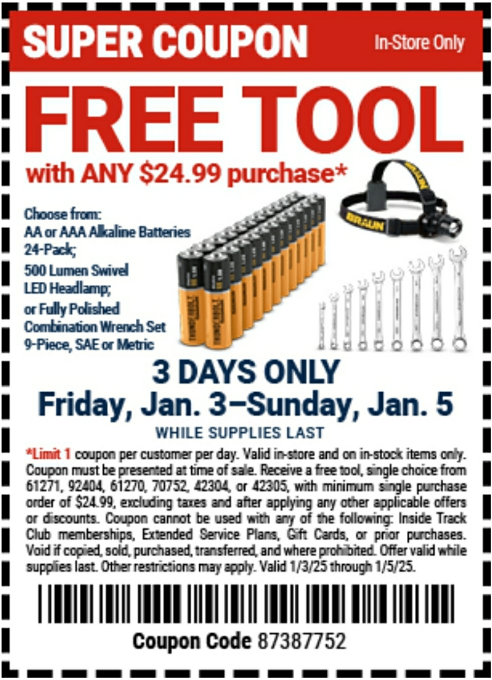 Harbor Freight Coupon, HF Coupons - FREE - Thunderbolt Magnum Alkaline Batteries Aa, Aaa - 24 Pk