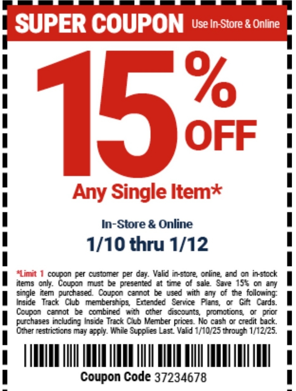 Harbor Freight Coupon, HF Coupons - any single item